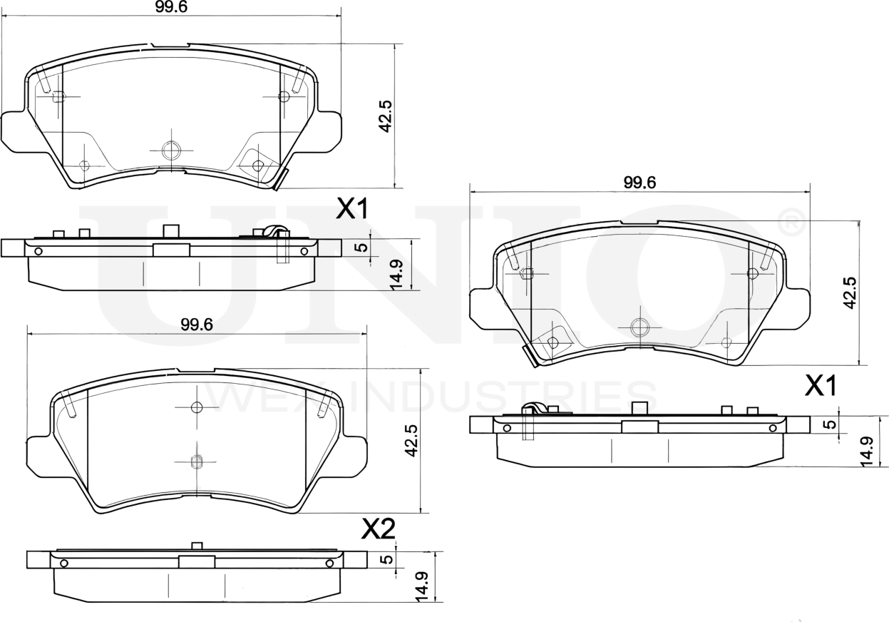 Колодки тормозные дисковые, комплект (Unio). Артикул BRP-20062