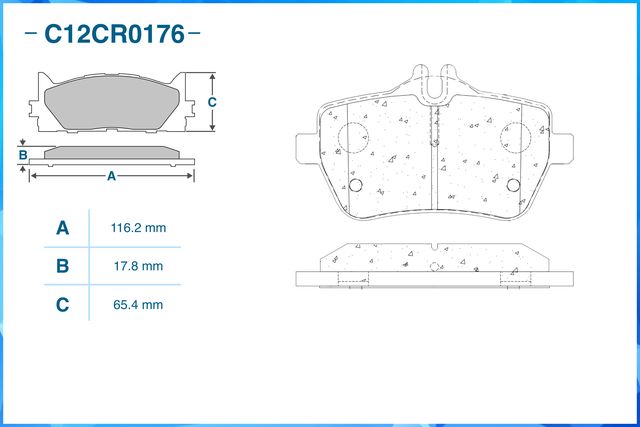 Колодки тормозные задние (Low Metallic) (Cworks). Артикул C12CR0176