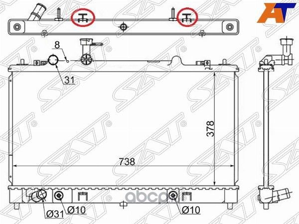Радиатор MAZDA 6ATENZA 1.82.0 05-12 (SAT). Артикул SGMZ00052