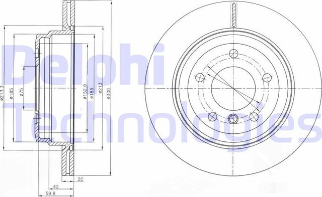 Тормозной диск Delphi задний для BMW 4 F32/F33/F36 2013-2026. Артикул BG4243C