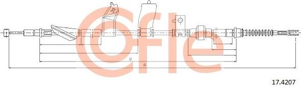Трос ручника (тросик ручного тормоза) Cofle задний левый для Honda Civic VI 1995-2001. Артикул 92.17.4207