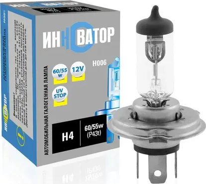 АВТОЛАМПА H4 12V 6055W P43T ИHHОВАТОР (Инноватор). Артикул H006
