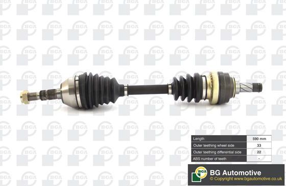 Полуось (привод в сборе, приводной вал) BGA. Артикул DS9515L