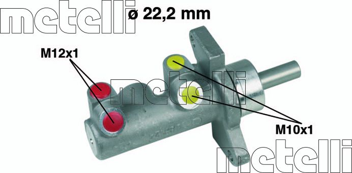 Тормозной цилиндр главный Metelli (алюминий). Артикул 05-0230