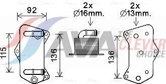 Радиатор масляный (маслоохладитель) для АКПП AVA (алюминий) для Volkswagen Golf Sportsvan I 2014-2026. Артикул VN3395