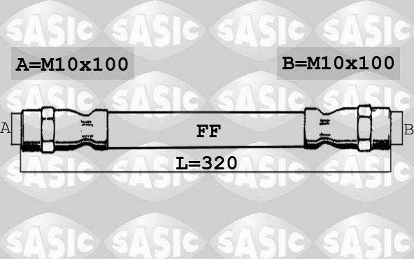 Тормозной шланг Sasic передний для Audi A4 II (B6) 2000-2004. Артикул 6606180