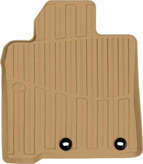 Коврики резиновые Toyota (оригинал) для салона Lexus LX570 (5 мест) III рестайлинг 2012-2026 Бежевые. Артикул PZ49K-Q2356-RJ
