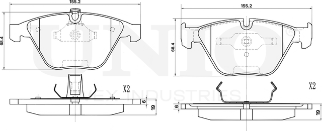 Колодки тормозные дисковые, комплект (Unio). Артикул BRP-20079