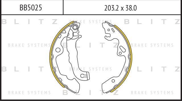 Колодки тормозные FORD FOCUS 1 -04 1.4-2.0 задн.барабан. (Blitz). Артикул BB5025