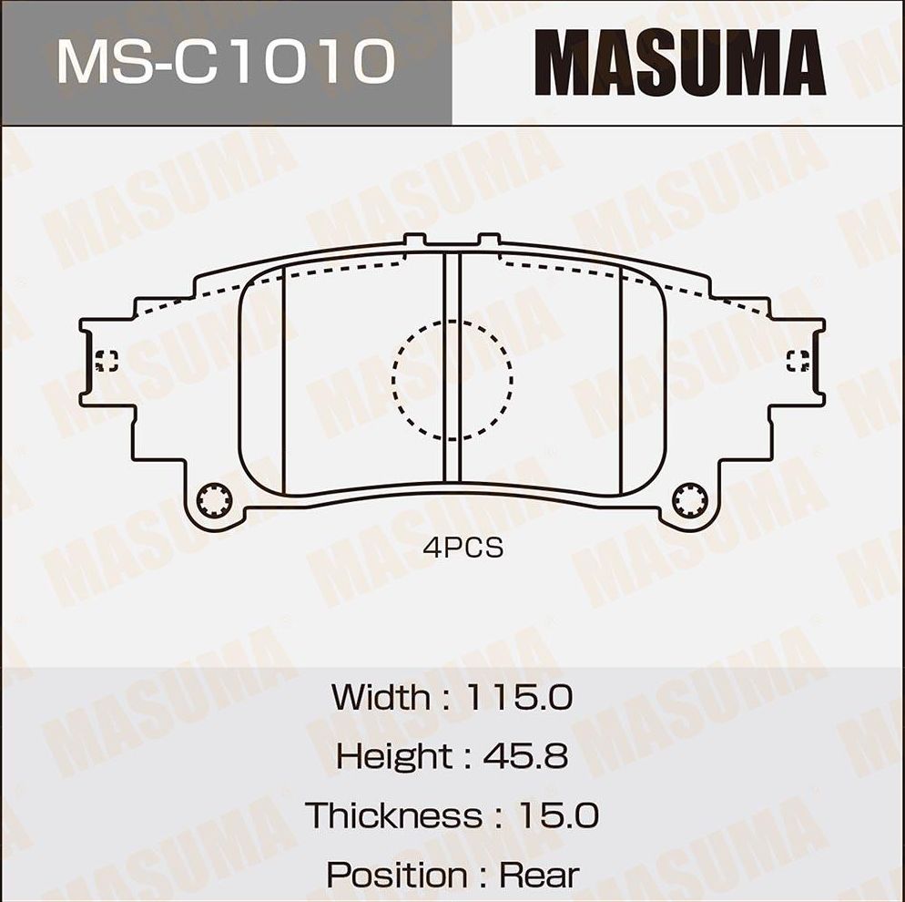 Тормозные колодки Masuma. Артикул MS-C1010