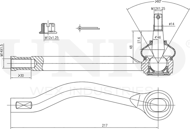 Наконечник рулевой тяги (Unio). Артикул SSP-10012