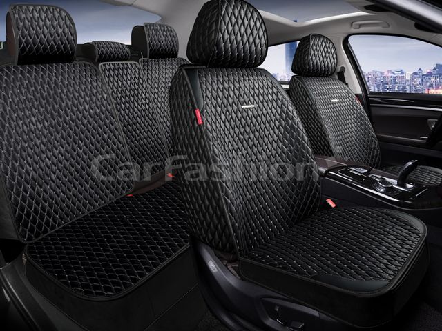 Накидки универсальные CarFashion SherIiff Plus для авто, цвет Черный/Серый. Артикул 27331