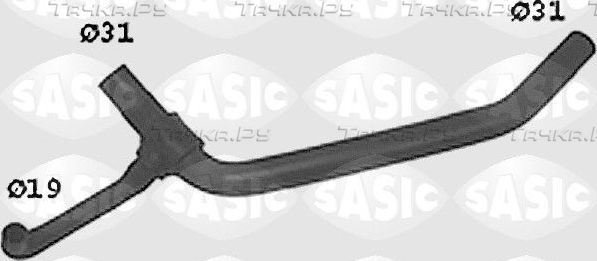 Патрубок радиатора (системы охлаждения) Sasic правый верхний для Audi 80 IV (B3) 1989-1991. Артикул SWH6596