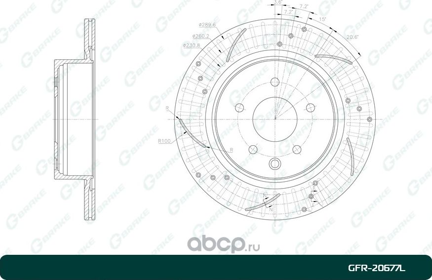 ДИСК ТОРМОЗНОЙ ПЕРФОРИРОВАННЫЙ G-BRAKE GFR-20677L ЛЕВЫЙ. Артикул GFR20677L