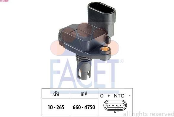 Датчик абсолютного давления (ДАД, MAP) Facet Made in Italy - OE Equivalent. Артикул 10.3089
