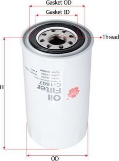 Масляный фильтр Sakura. Артикул C-1807