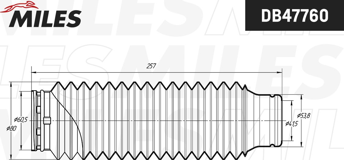 DB47760 MILES Пыльник амортизатора переднего. Артикул DB47760