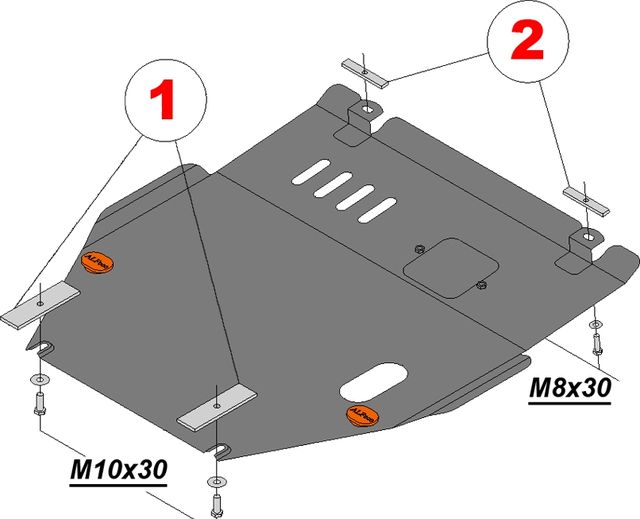 Защита алюминиевая Alfeco для картера и КПП Honda Mobilio Spike 2002-2008. Артикул ALF.09.09 AL4