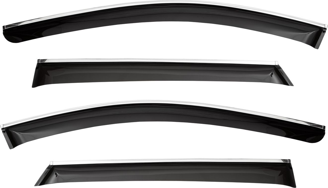 Дефлекторы Chromex для окон (c хром. молдингом) (накладной) (4 шт.) Hyundai Tucson IV 2020-2026. Артикул CHROMEX.63047
