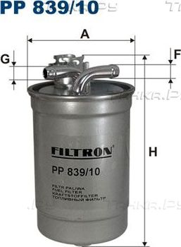 Топливный фильтр Filtron для Audi A4 III (B7) 2004-2009. Артикул PP 839/10