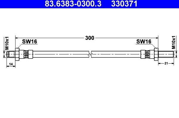 Тормозной шланг ATE. Артикул 83.6383-0300.3
