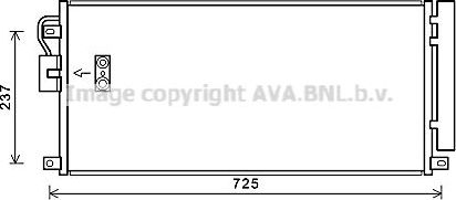 Радиатор кондиционера (конденсатор) AVA (алюминий). Артикул OL5638D