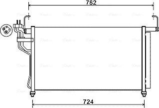 Радиатор кондиционера (конденсатор) AVA (алюминий) для Hyundai H-1 II 2008-2026. Артикул HY5315D