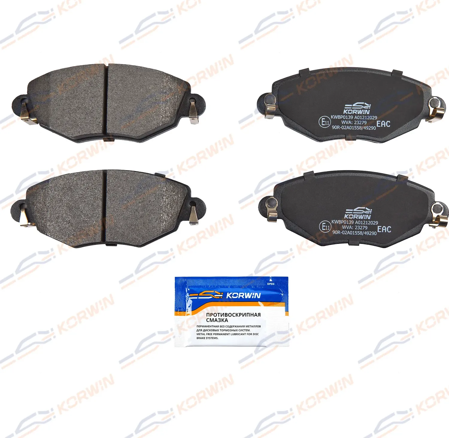Колодки тормозные перед. Ford Mondeo III (00-07)/Jaguar X-Type (X400) 01-09 (Korwin). Артикул KWBP0139