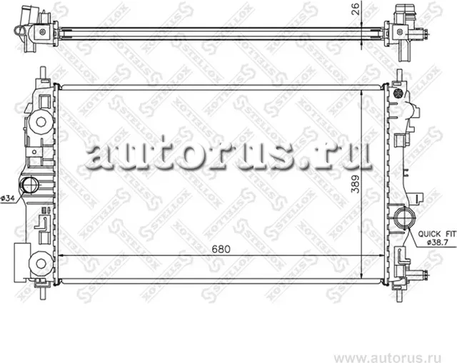 Радиатор охлаждения двигателя Stellox для Opel Astra J 2010-2015. Артикул 10-26027-SX