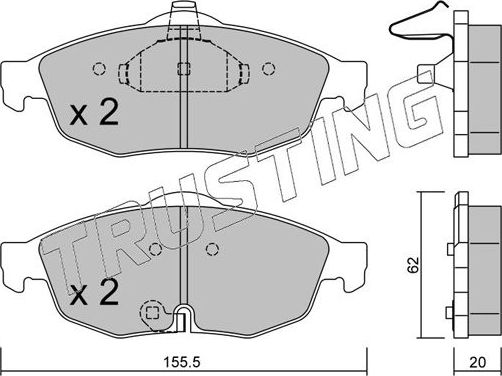 Тормозные колодки Trusting передние для Dodge Stratus I 2000-2001. Артикул 731.0