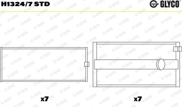 Вкладыши коренные Glyco для Renault Premium I 2000-2006. Артикул H1324/7 STD