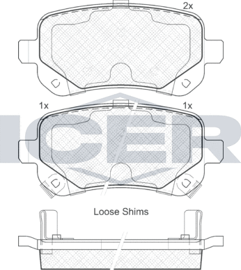 Тормозные колодки Icer задние для Chrysler Grand Voyager V 2008-2026. Артикул 181910