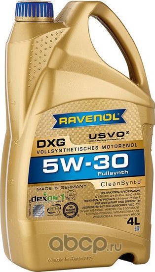 RAVENOL DXG SAE 5W-30 Масло моторное синт. 4L. Артикул 1111124004