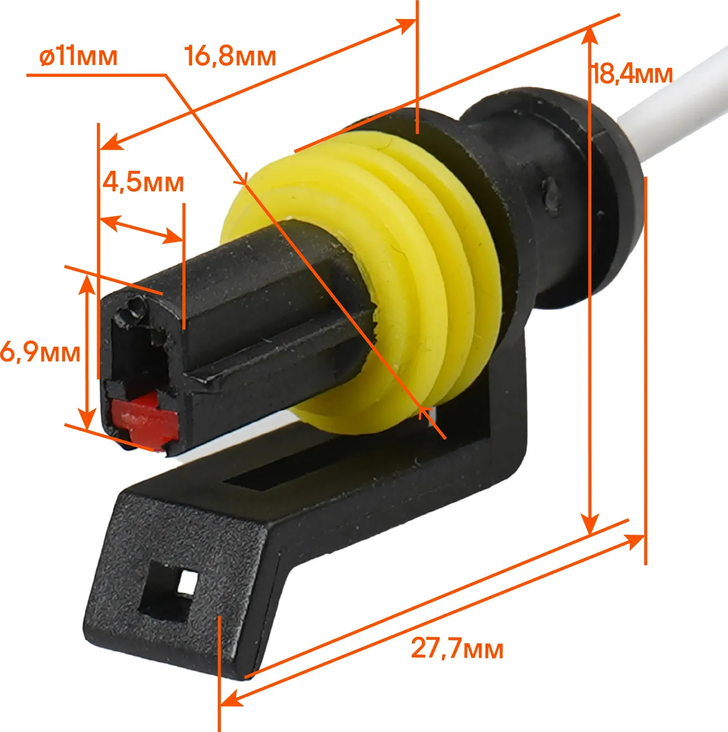 Разъём 1 pin c проводом для датчика давления масла Chevrolet для датчика кислорода Daewoo (AECC023) (Airline). Артикул AECC023