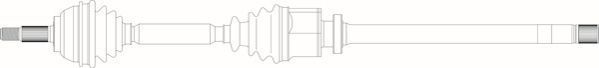 Полуось (привод в сборе, приводной вал) General Ricambi передняя правая для Renault Laguna I 1993-2001. Артикул RE3175