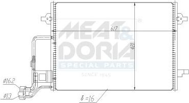 Радиатор кондиционера (конденсатор) Meat & Doria для Skoda Superb I 2001-2008. Артикул 991158