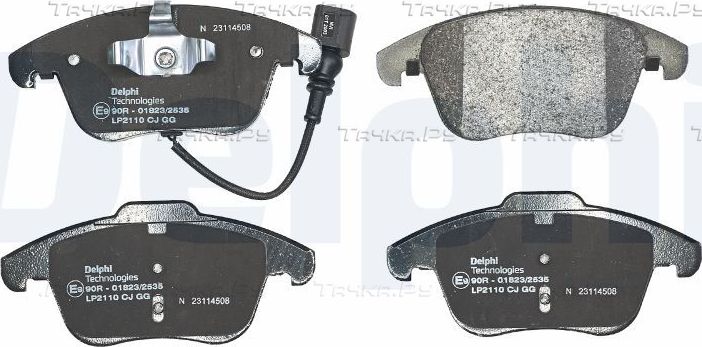 Тормозные колодки Delphi (Low-Metallic) передние для Volkswagen Tiguan I 2007-2018. Артикул LP2110