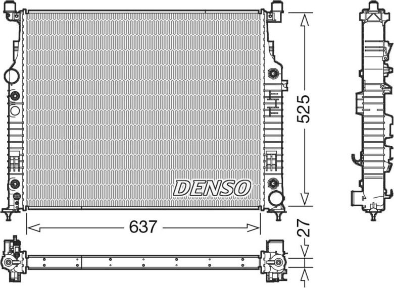 Радиатор охлаждения двигателя Denso. Артикул DRM17056