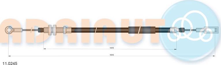 Трос ручника (тросик ручного тормоза) Adriauto. Артикул 11.0245
