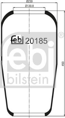 Пневмоподушка (пневморессора) Febi Bilstein для MAN HOCL 1993-2026. Артикул 20185