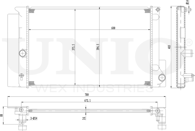 Радиатор двигателя (Unio). Артикул RAD-10049