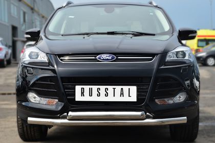 Защита RusStal переднего бампера d63 (секции) d63 (дуга) для Ford Kuga II 2013-2016. Артикул FGZ-001377