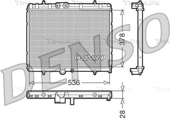 Радиатор охлаждения двигателя Denso для Citroen Berlingo II 2008-2019. Артикул DRM07015