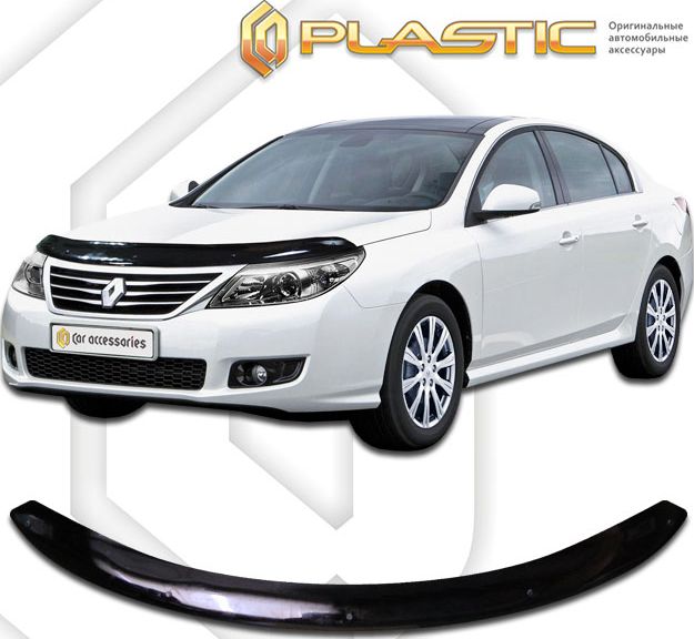 Дефлектор СА Пластик для капота (Classic черный) Renault Latitude 2010-2015. Артикул 2010010105549