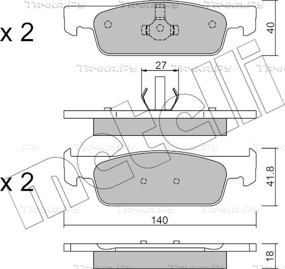 Тормозные колодки Metelli передние для Renault Clio IV 2012-2015. Артикул 22-0975-3
