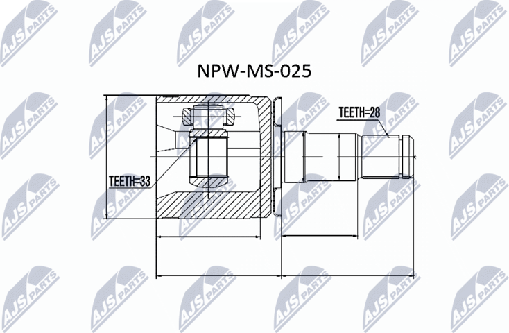 Шрус внутренний (граната) NTY. Артикул NPW-MS-025