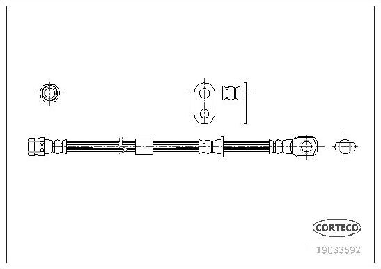 Тормозной шланг Corteco передний для Mitsubishi Grandis 2004-2011. Артикул 19033592