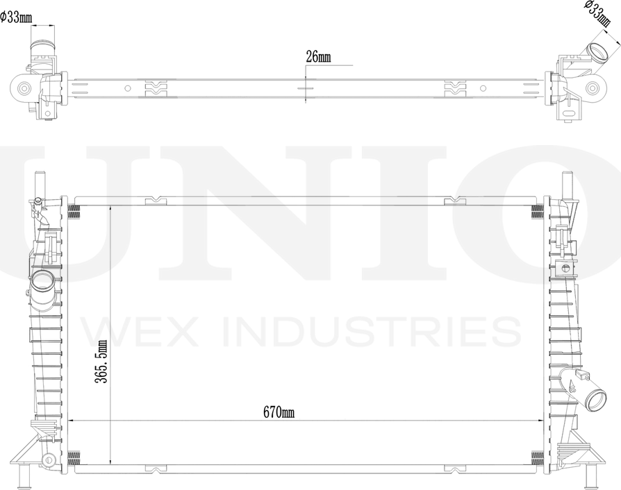 Радиатор двигателя (Unio). Артикул RAD-10073