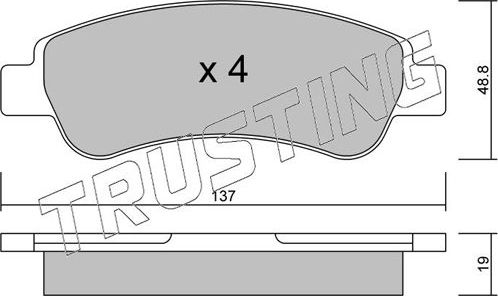 Тормозные колодки Trusting. Артикул 726.0