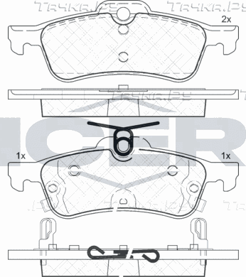 Тормозные колодки Icer задние для Honda Civic IX 2012-2016. Артикул 182101